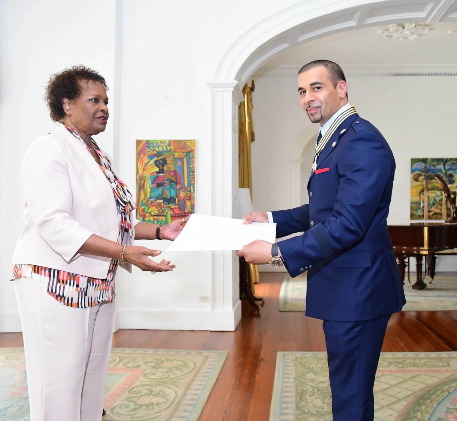 Gurdip Dev Bath at the Barbados national honour ceremony