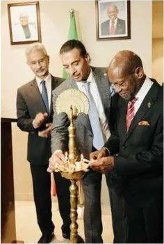 Lighting of the ceremonial lamp at the inauguration